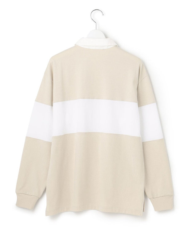 23区 【SLOW】コンパクトシングルジャージー ラガーシャツ フロスト×アイボリー