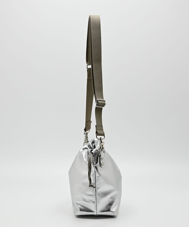 blancle メタリックレザー ドローストリング2wayバッグ SILVER