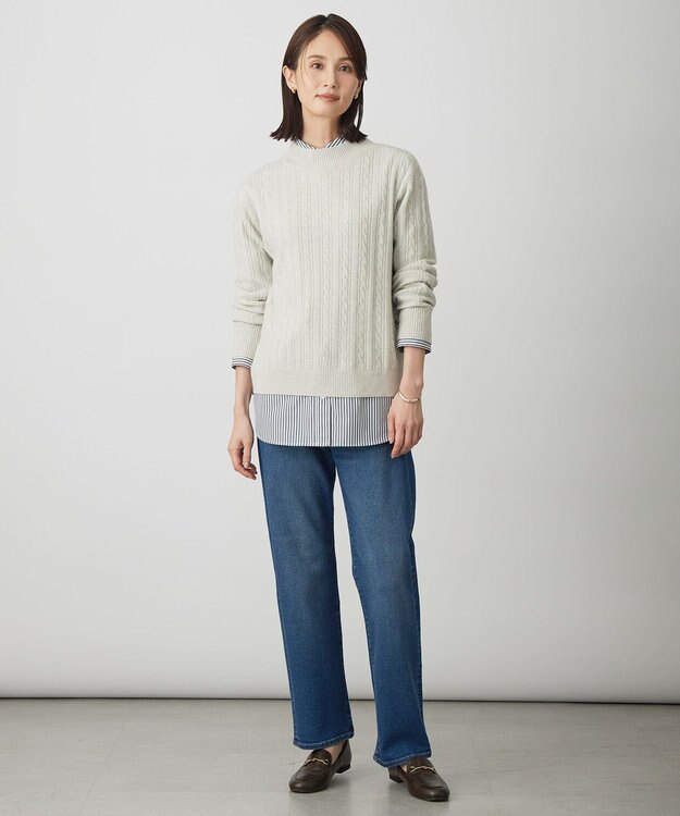 J.PRESS LADIES S エステネージュストライプ シャツ ブラウス ブラックストライプ系