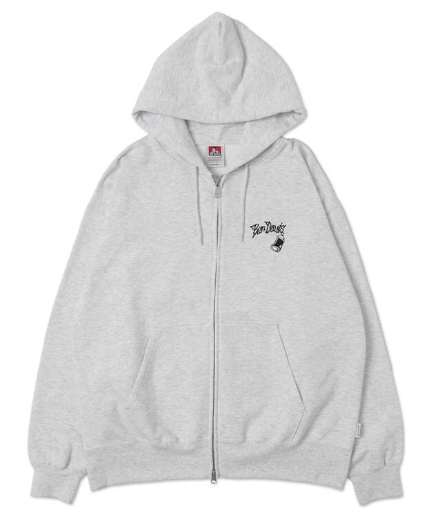 WEGO 【ユニセックス着用ITEM/MLサイズ展開】別注BENDAVISグラフィックジップパーカー アッシュグレー