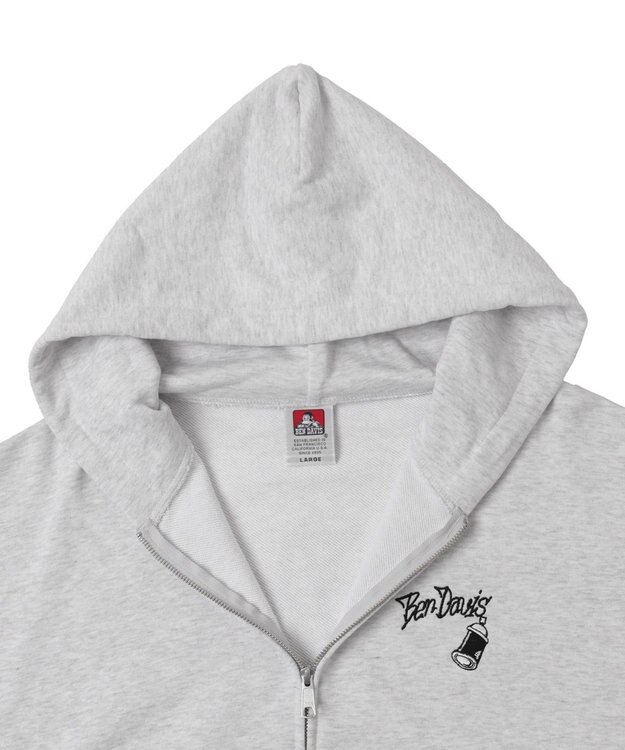 WEGO 【ユニセックス着用ITEM/MLサイズ展開】別注BENDAVISグラフィックジップパーカー アッシュグレー