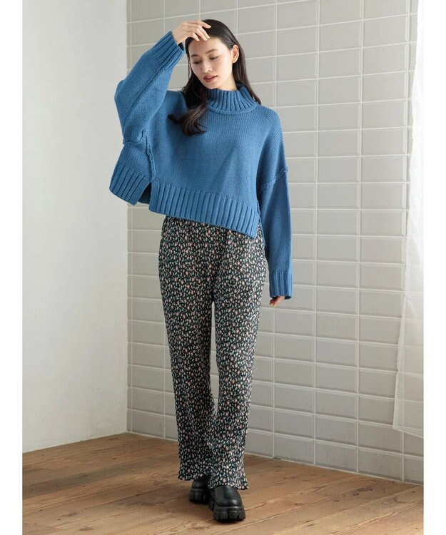 Green Parks ・ＳＵＧＡＲ　ＳＰＯＯＮ　ハイネックショートニット Blue