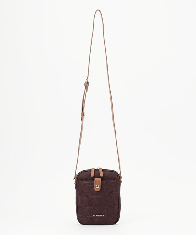 LA BAGAGERIE グリッドキルティングミニショルダー ワイン
