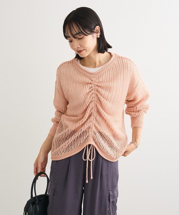 Green Parks ＳＥＴ２点２ｗａｙシャーリングニット＋インナー Pink