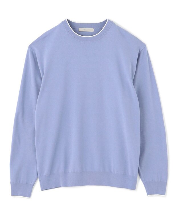 UNFILO MENS スタイリッシュ ニット プルオーバー ブルーグレー