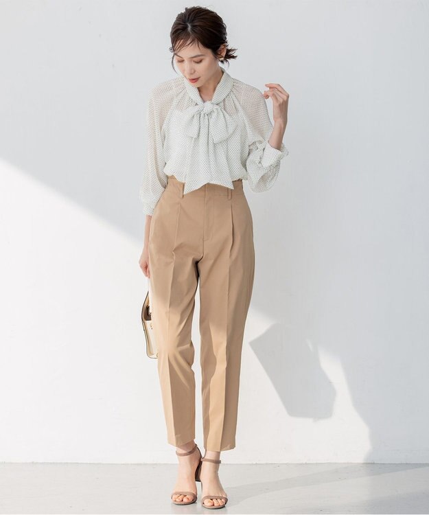 組曲 L 【前後着用可】サッカードビードットプリント ブラウス アイボリー系5