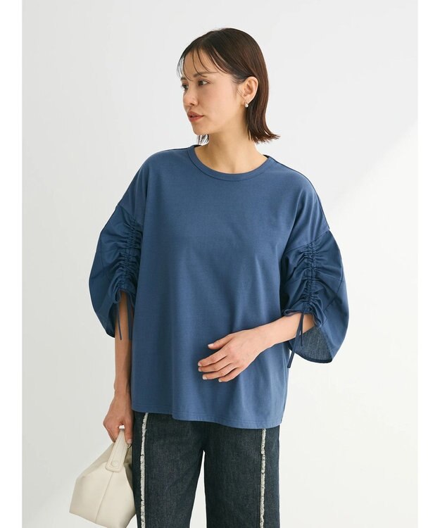 Green Parks ・ＥＬＥＮＣＡＲＥ　ＤＵＥ　ギャザースリーブＴＥＥ Blue