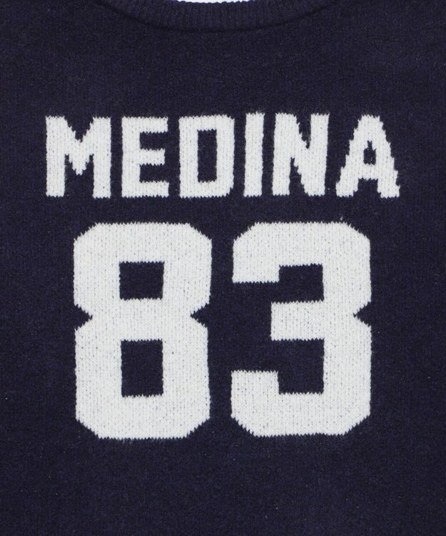 WEGO フラッフィー2WAYグラフィックワンショルBIGニット ネイビー