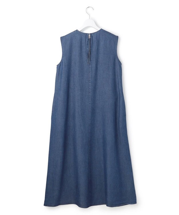 ICB L ナチュラルソフトデニム ノースリーブワンピース バイオデニム