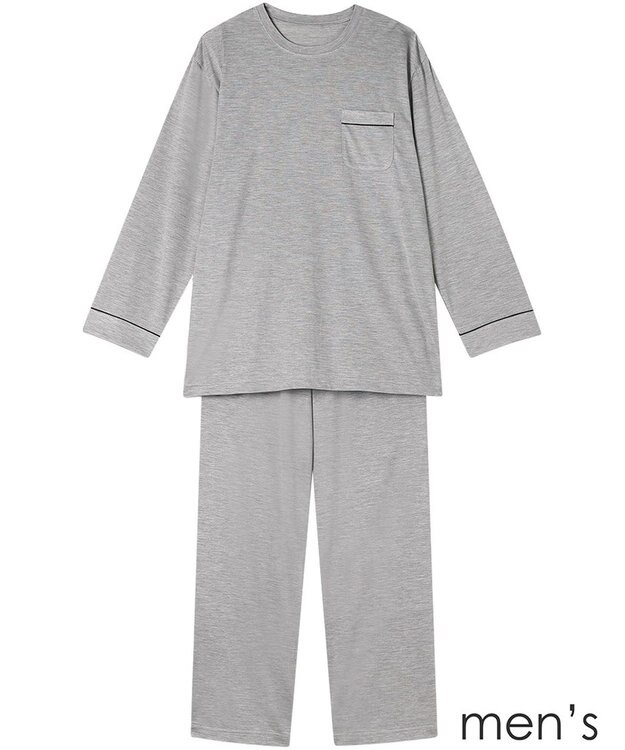 ワコール／睡眠科学 メンズ パジャマ 長袖 長ズボン シルク100%(本体) YGX548 睡眠科学／ワコール チャコールグレー