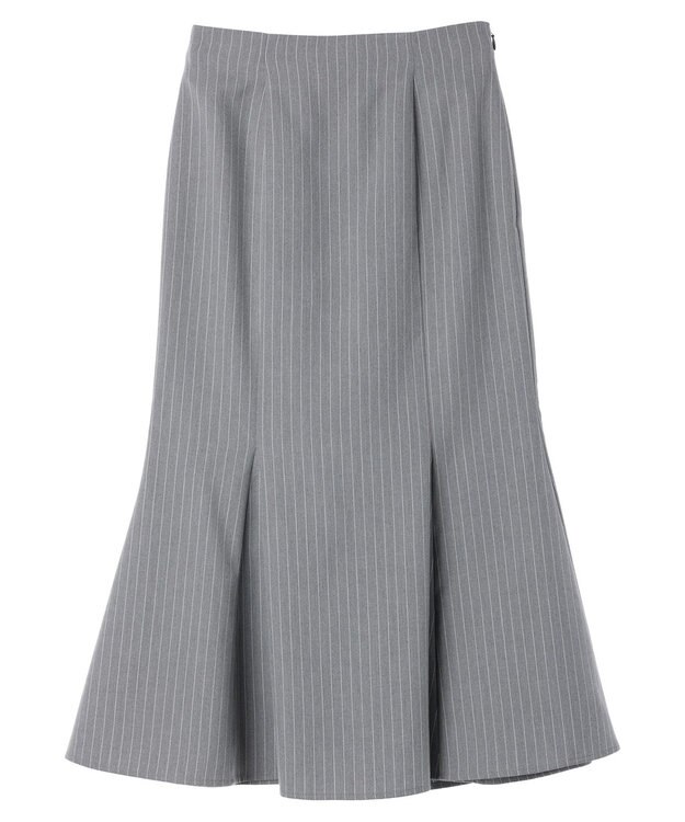 earth music&ecology ピンストライプマーメイドスカート Stripe Light Gray