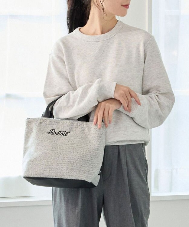 ROOTOTE 3653【2way】SC.スクエア.ウールムジ-A 01：アイボリー