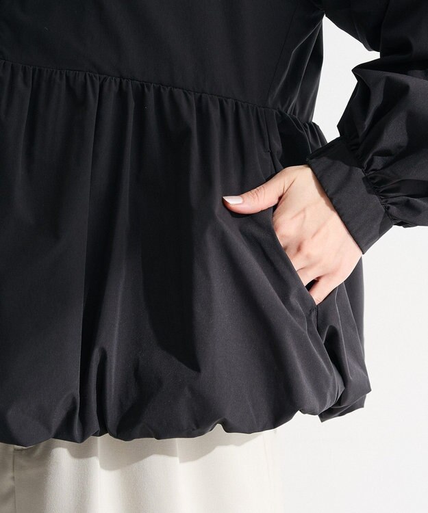 Green Parks ノーカラーペプラムブルゾン Black