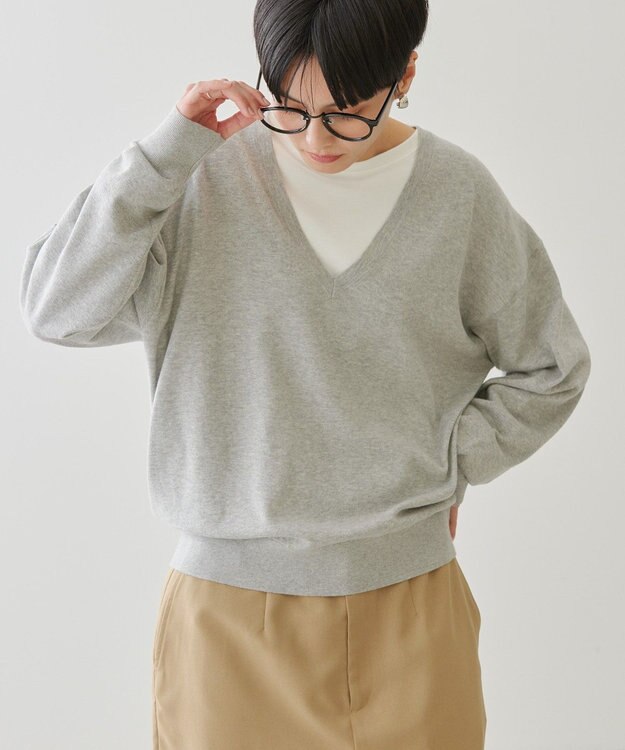 AMERICAN HOLIC Ｖネックニットプルオーバー Light Gray Mixture