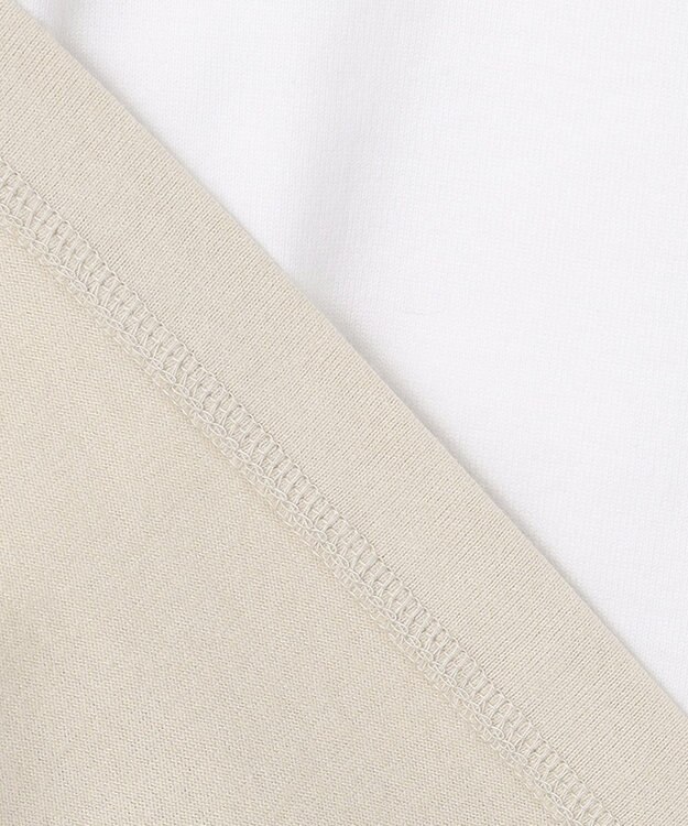 23区 【SLOW】コンパクトシングルジャージー ラガーシャツ フロスト×アイボリー