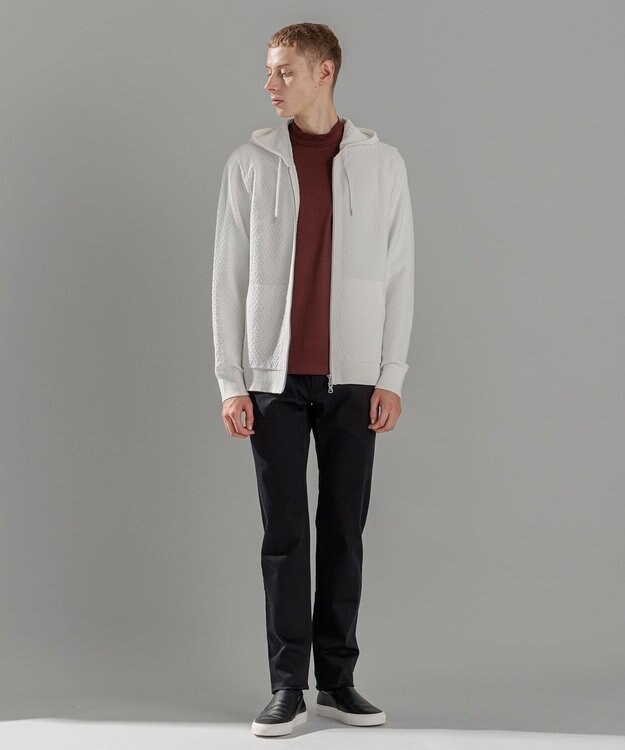 JOSEPH HOMME 【イージーケア】 ヴィスコースリンクス　ジップアップニットフーディー ホワイト系