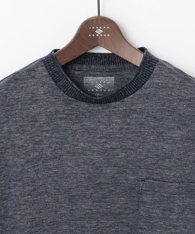 JOSEPH ABBOUD MOUNTAIN 【SPACE／UNISEX】リネンハニカム Tシャツ ダルブルー系