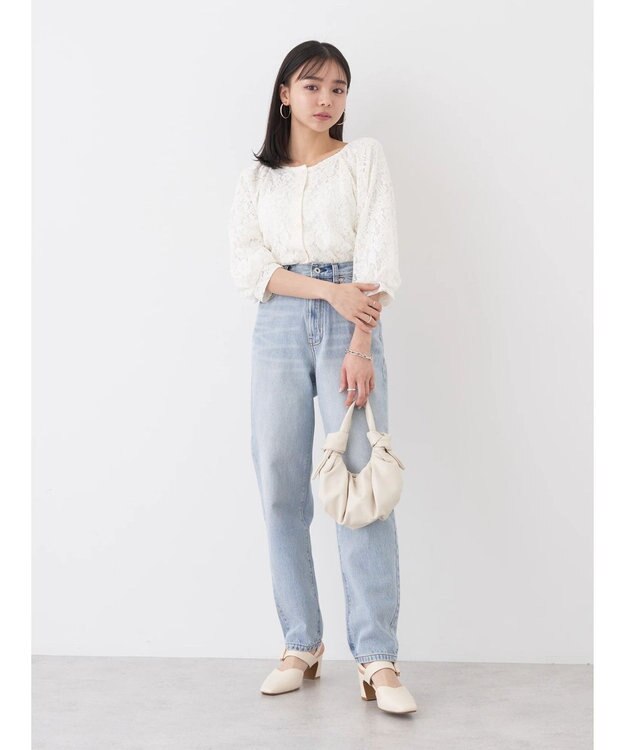 earth music&ecology フラワーレースブラウス Ivory