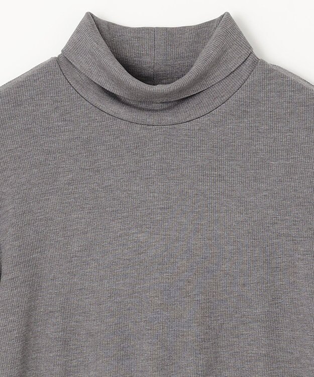 ANY 【洗濯機可】ソフトタッチリブタートルネック グレー