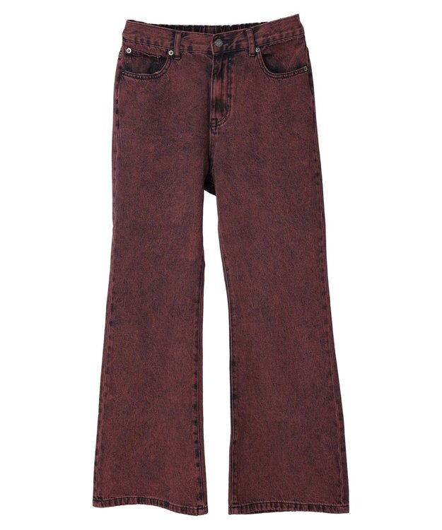 Green Parks ・ＳＵＧＡＲ　ＳＰＯＯＮ　カラーデニムフレアパンツ Red