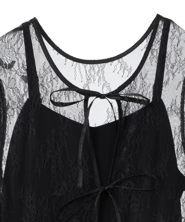 earth music&ecology SET2点レースワンピース＋キャミワンピース ブラック