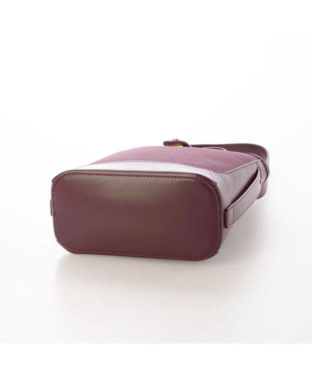 UNBILLION カシュカシュ cachecache / スエード調×スムースおこし金具ショルダーバッグ ワイン