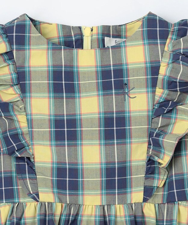 組曲 KIDS 【100㎝】チェック ワンピース イエロー系5