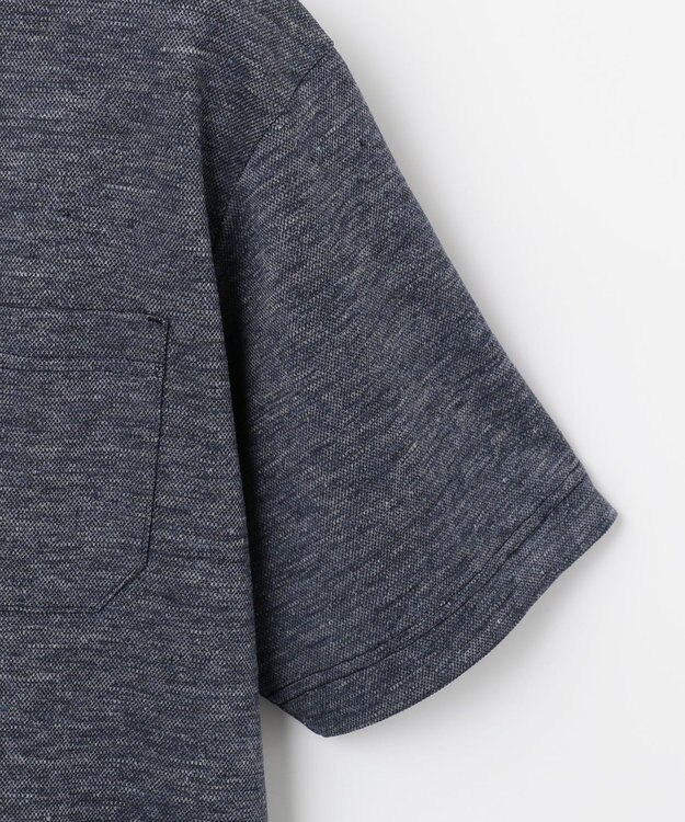 JOSEPH ABBOUD MOUNTAIN 【SPACE／UNISEX】リネンハニカム Tシャツ ダルブルー系