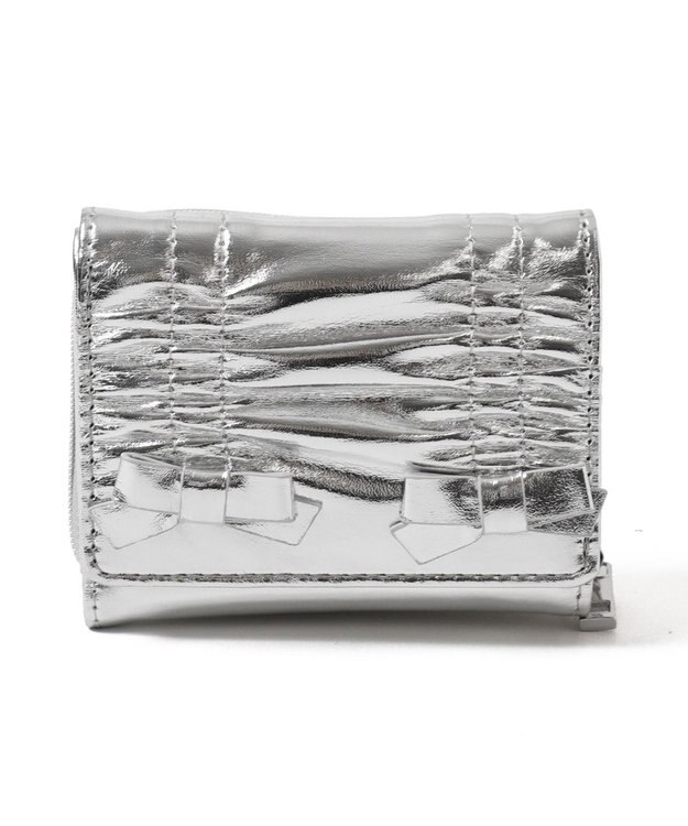 WEGO ギャザーリボンウォレット シルバー