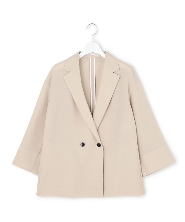 ICB 【先行予約】 ドライアセテートスラブ 8分袖ジャケット サンドベージュ