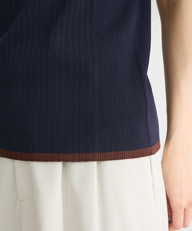 Green Parks 配色ニットポロ Navy