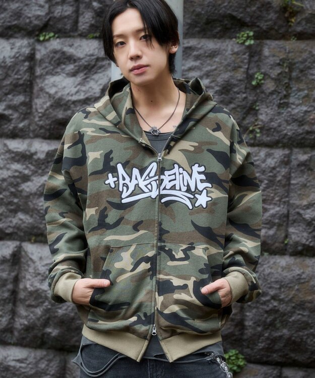 WEGO 【ユニセックス着用ITEM/SMLサイズ展開】グラフィックZIPパーカー 柄1