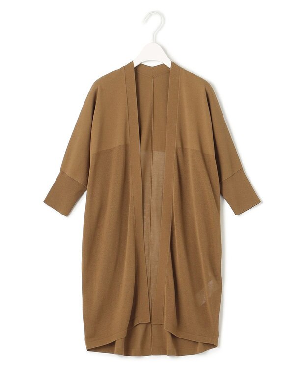 ICB 【洗える】ドライコットンアセテート ドルマンスリーブカーディガン キャメル系