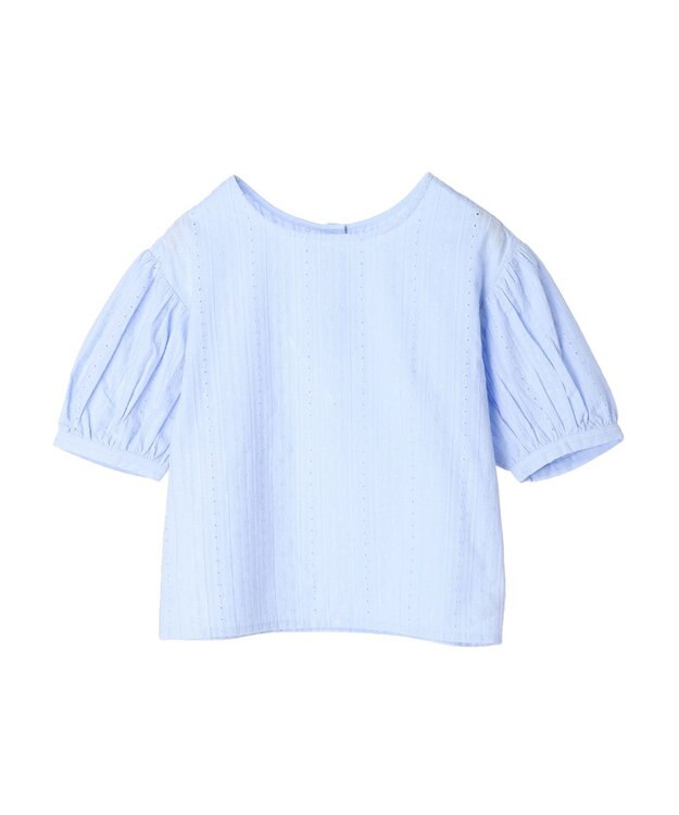 earth music&ecology 刺繍パフスリーブブラウス Sax