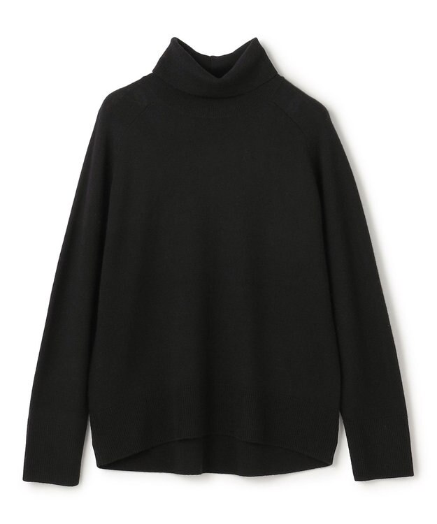 UNFILO カシミヤビスコース ニットタートル ブラック