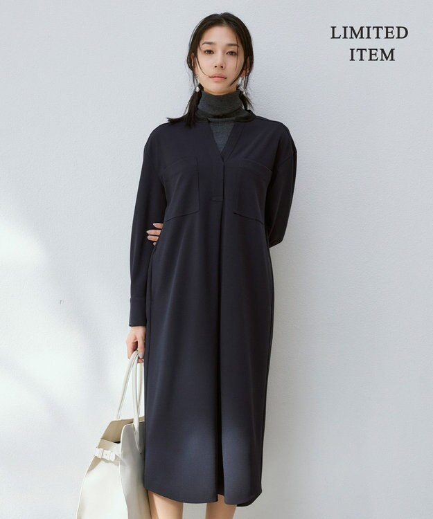 ICB 【WEB限定・洗える】アムンゼンジャージー ワンピース ネイビー系