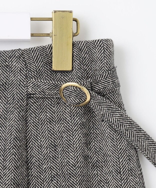 ANY SIS シアーコンビヘリンボーン スカート ブラック系