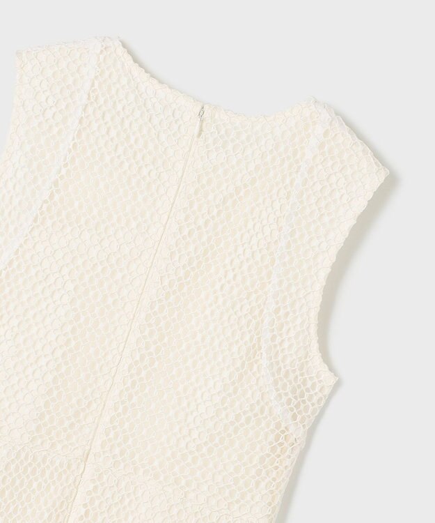 GRACE CONTINENTAL メッシュロングワンピース ホワイト