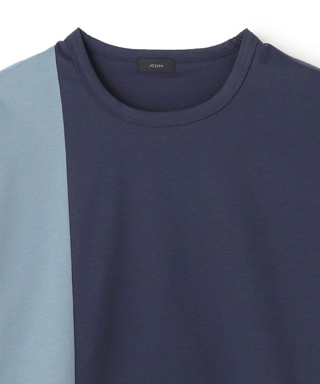 JOSEPH HOMME カラーコットンブロック クルーネックＴシャツ ネイビー系3