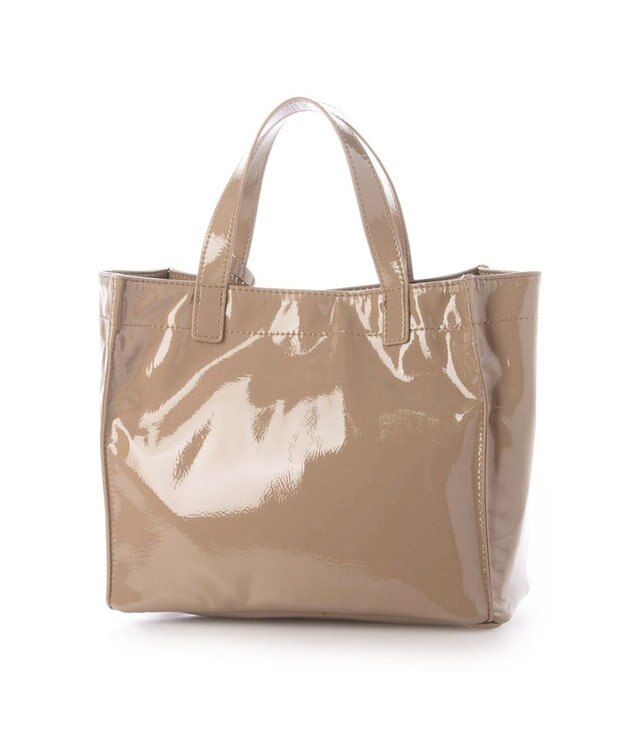 UNBILLION カシュカシュ cachecache / ソフトエナメルスクエア手提げトートS ベージュ