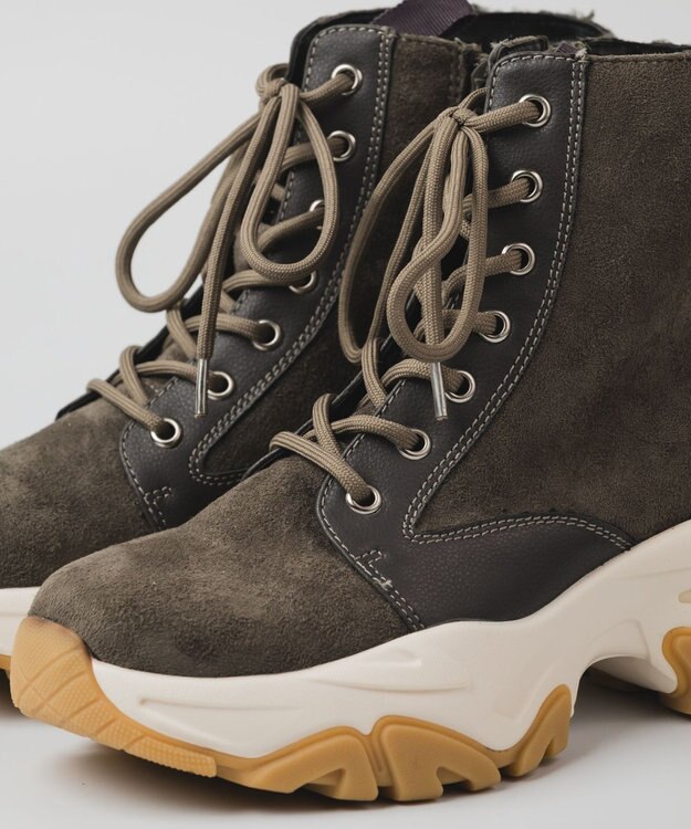 BONTRE 【PRECIEUX JOUET/プレシュウジュエ】ボリュームソールボアハイカットスニーカー ダークグレー