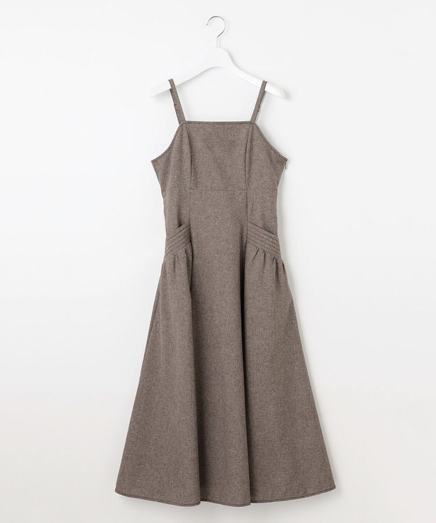 Feroux バッグリボン ジャンパースカート ダークブラウン系