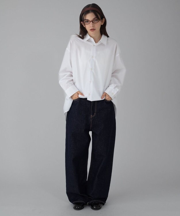 WEGO 【ユニセックス着用ITEM/SMLサイズ展開/ウエスト調整可】バギーデニムパンツ デニムインディゴ