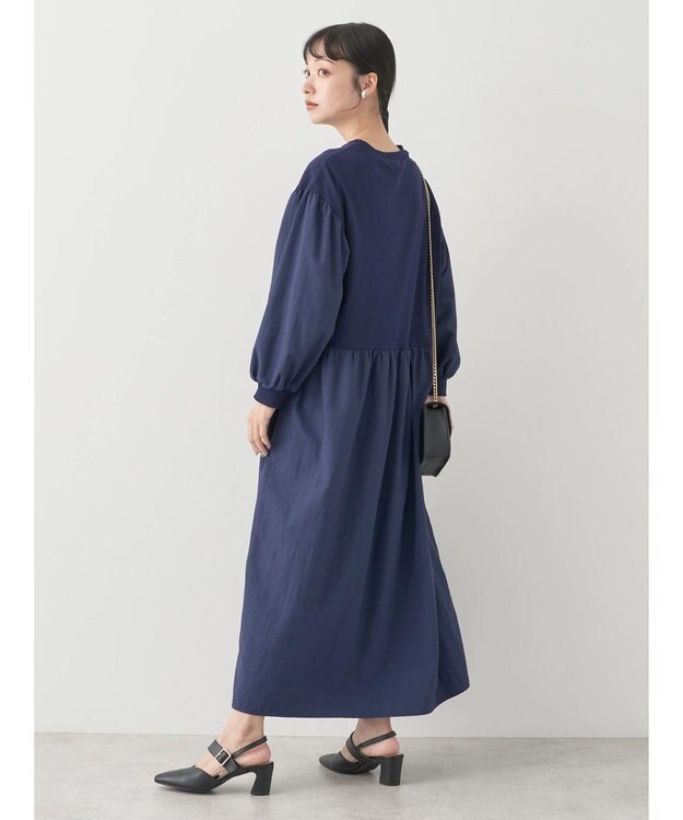 earth music&ecology ドッキングギャザーワンピース Navy