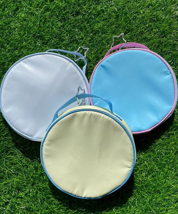 WEGO 配色サークルポーチ ブルー