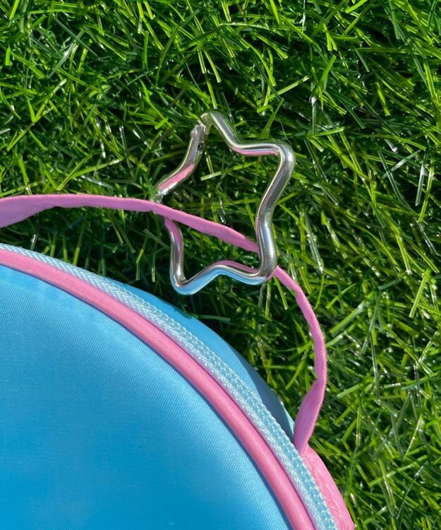 WEGO 配色サークルポーチ ブルー