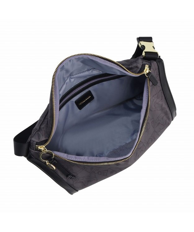 ACE BAGS & LUGGAGE HAyU × ace.  ユッカ ショルダーバッグ 17835 チャコール（ネコヘッド柄）