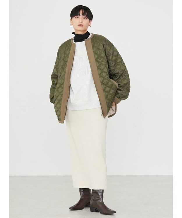 AMERICAN HOLIC キルポカリバーシブルキルティングミディコート Khaki