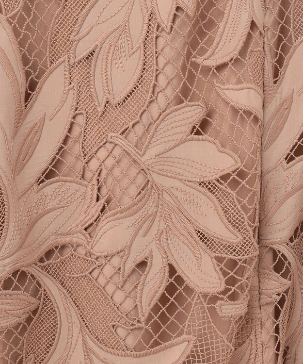 GRACE CONTINENTAL ケミカルリーフドレス ベージュ