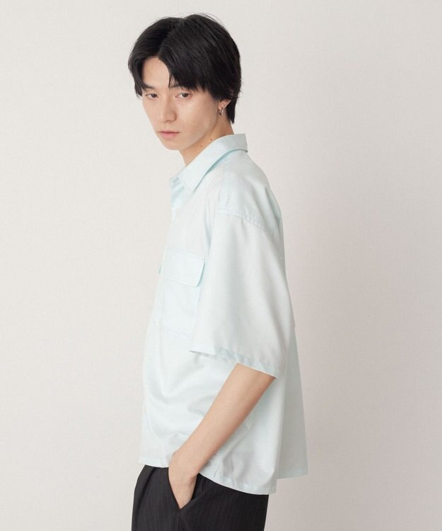 WEGO ダブルポケットボクシーシャツ（SS） サックス